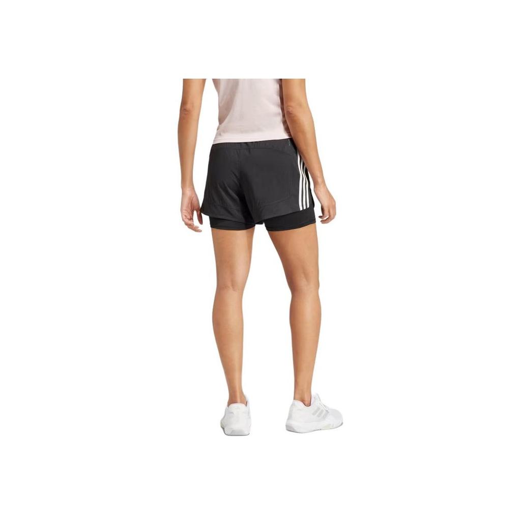 adidas Шорты тренировочные тканые Pacer 3-Stripes женские шорты черные JJ3116