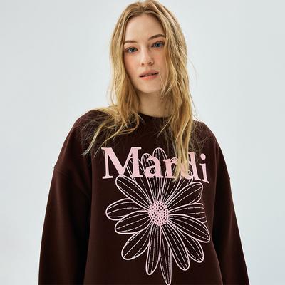 [mardimercredi] Толстовка Цветок Mardi Коричневый Бледно-розовый