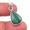 Natural Malachite Gemstone Handmade 925 Solid Sterling Silver Pendant 1.5'' B6I43