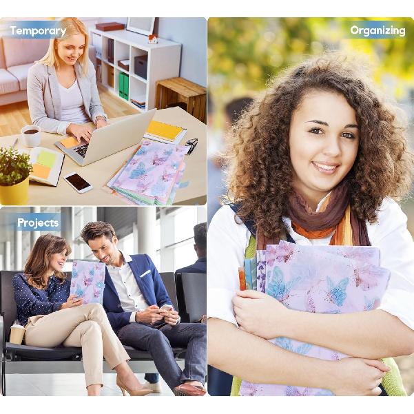 Forest Series Expanding File Folder Stylish Funky Cute Retro Document Organizer with Natural Scenes for Students,Teachers & Freelancers - Blue