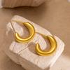 DIEYURO 316L Stainless Steel Golden Heart Star Lines Earrings For Women New Fashion Trend Ear Studs Party Jewelry Holiday Gifts