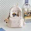 Solid Color Cute Sausage Dog Embroidery Pattern Student Backpack With Star Pendant