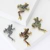Retro Simple Alloy Rhinestone Long Leg Frog Brooch Temperament Personality Men'S And Women'S Clothing Corsage Jewelry Animal Pin