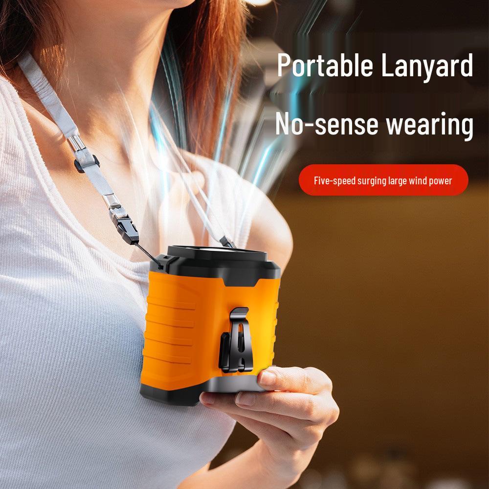 Portable Waist and Neck-Hanging Fan with Long-Lasting Battery and Slim Design for Outdoor Use