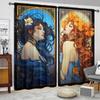 Goddess of Sun and Moon Printed Curtain for Home Decor - Rod Pocket Window Treatment for Bedroom, Kitchen, Living Room