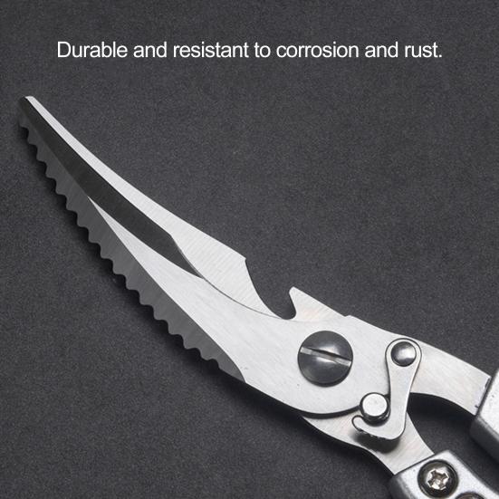 Powerful Kitchen Scissors Multi-Function Stainless Steel Shears Safe Lock Design Easy One-Handed Operation Bone Shear for Chicken Fish Vegetables