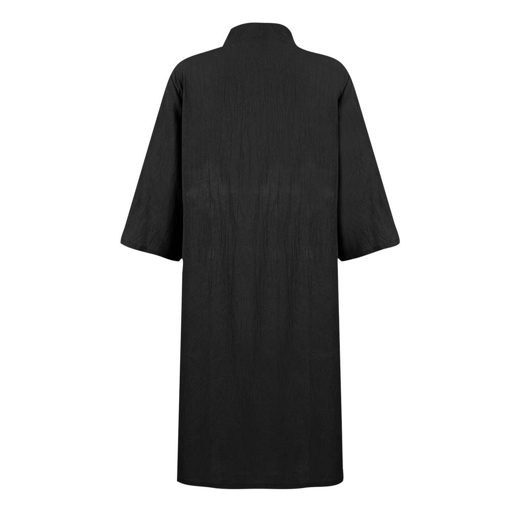 Женское платье с рубашкой и рукавами миди, однотонные повседневные платья