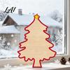 Christmas Desk Centerpiece Colorful Tree Tabletop Decor Wooden Plaid Patterned Xmas Signs with Gift for Friends Merry Greetings Farmhouse