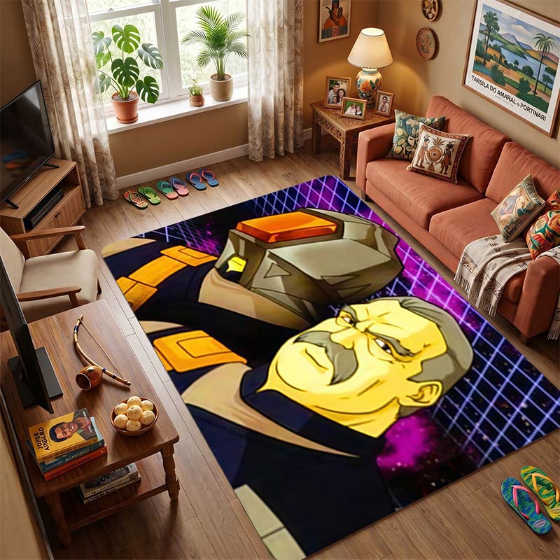 M.A.S.K. Retro 80s Cartoon Car Area Rug, Non-Slip Floor Mat for Living Room Bedroom, Vintage Action Series Carpet for Gamer Room