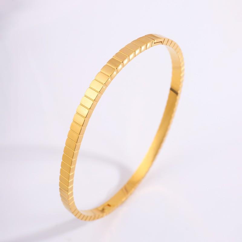 Exquisite Evil Eye Zircon Inlaid Stainless Steel Fashion Beaded Bracelets Radiant Gold Tone Bangle