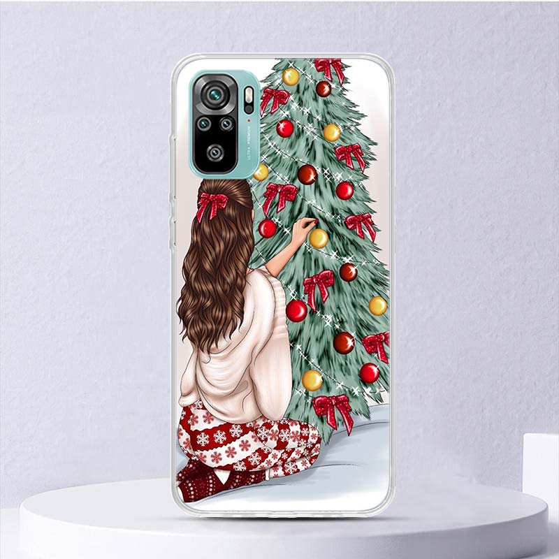 Мягкий чехол Christmas Art Girls Coffee для Xiaomi Redmi 10 10A 10C 9 9A 9C 9T, чехол для телефона 8 8A 7 7A 6 6A S2 K20 K40 Pro 10X Funda