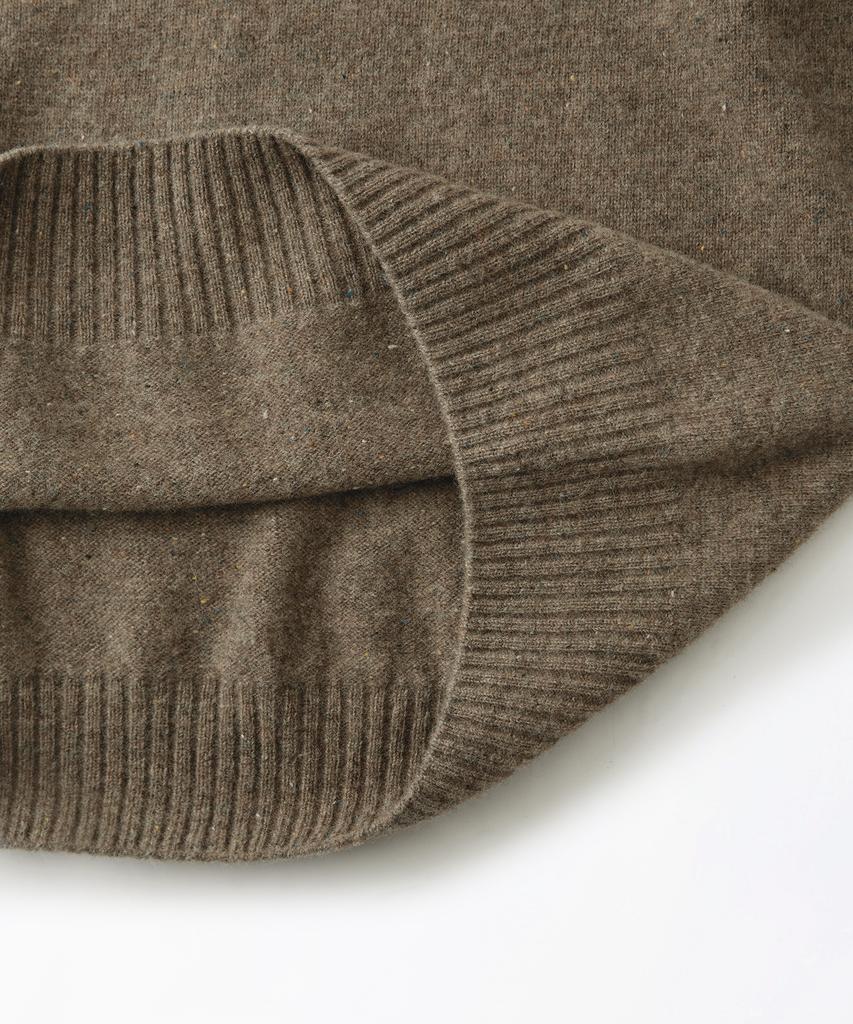 OUTSTANDING Pure Wool Wholegarment Knit_Melange Brown