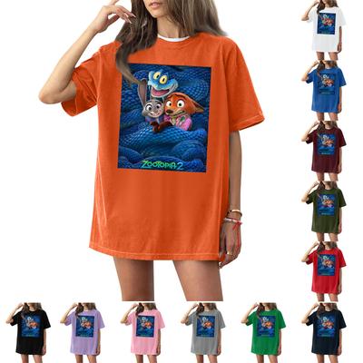 Женская повседневная модная футболка с круглым вырезом, принтом и коротким рукавом