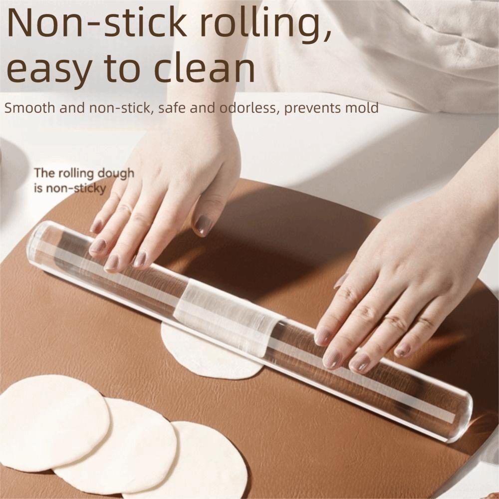 Non-Stick Acrylic Rolling Pin Food-Grade Baking Stick Mold Resistant Clear Dough Roller Dumpling