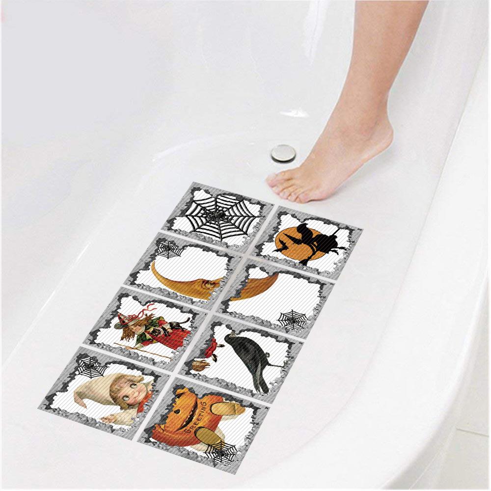 8Pcs 3D Bathtub Anti-Slip Stickers - Waterproof PVC Bathroom Safety Decals - Decorative 13x13cm Removable Self-Adhesive Mural