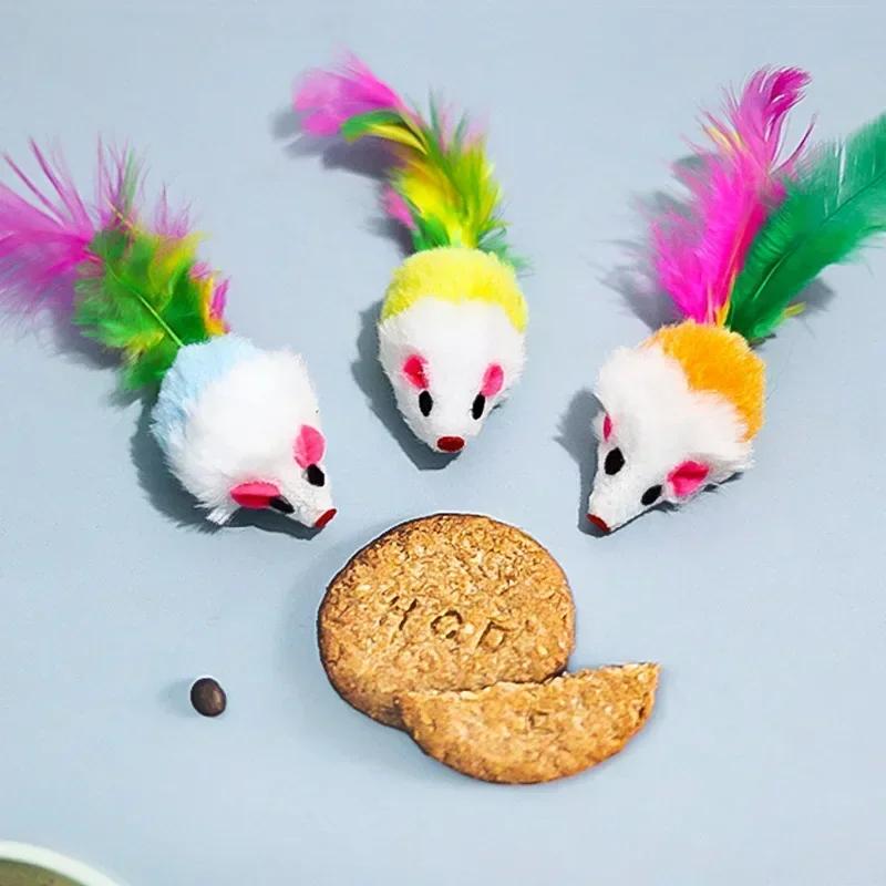 5 шт. Игрушки для котят, плюшевая симуляция мыши, интерактивная кошка, пушистый питомец, интерактивные игрушки, принадлежности для кошек, играющих в обучающую игру Scratch