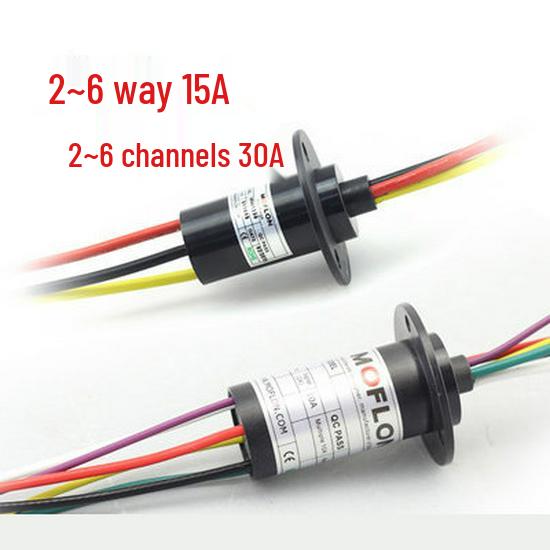 High Current Electric Slip Ring: 12.5mm Fishing Reel, 2-6 Circuits, 1@30A, 2-6@30A, 3@60A.