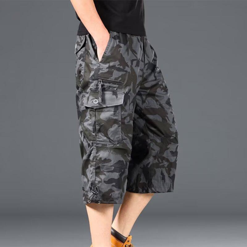 Men's Work Pants Casual Shorts with Pockets Men's Knee Length Summer Sports Shorts