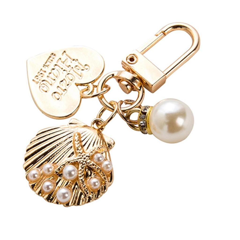 1 шт. брелок для женщин и девочек, корейская мода, жемчужный брелок для ключей, сумка, подвески, золотой брелок, брелок для ключей, милое сердечко, аксессуары для ключей