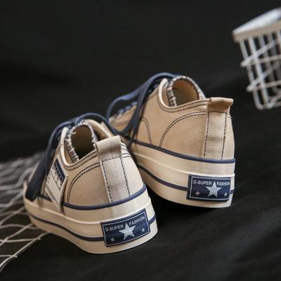 Корейские однотонные женские туфли на платформе из парусины с низким верхом, весенняя коллекция, R77