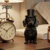 3D-печатная статуэтка таксы в цилиндре, Винтажная фигурка джентльмена-собаки, Милый декор для стола в домашнем офисе, Уникальный подарок