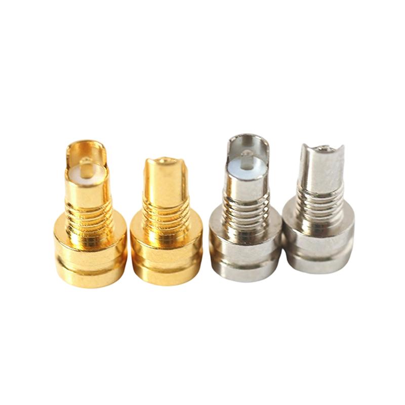 1/2Pcs Universal Pin Socket Female Socket Mmcx Pure Copper Gold Plated Built-In Hreaded Nut Holder Headphone Plug