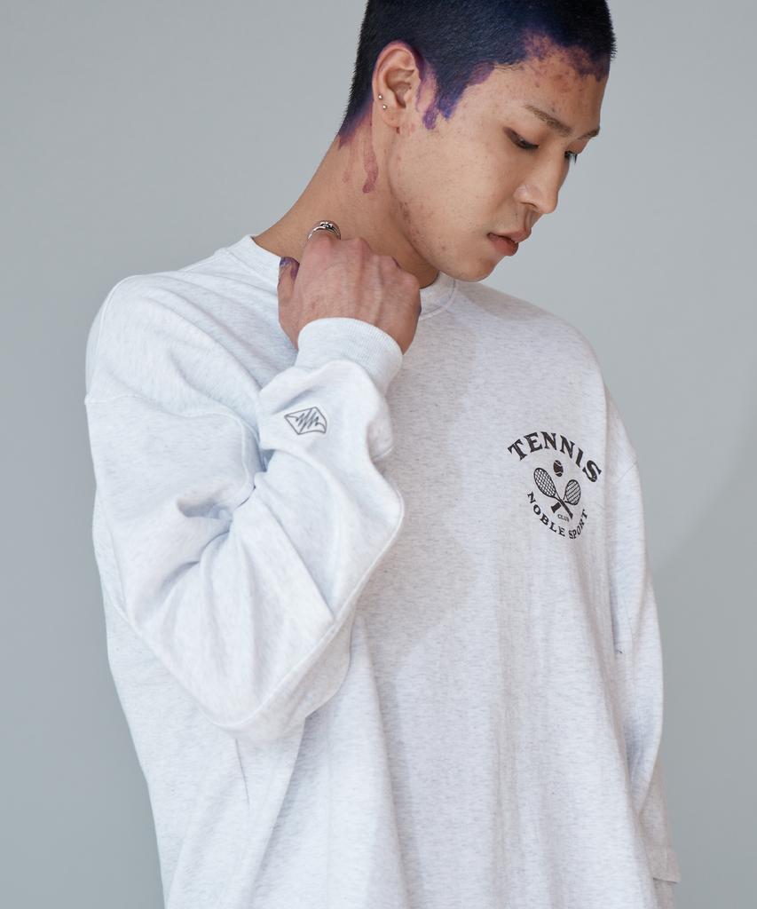MANIAMASS Tennis Club Embroidered Graphic Long Sleeve (Noble Lt C)