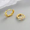 S925 Silver Geometric Waterdrop Cubic Zirconia Huggie Earrings For Women Metallic Ear Studs Hoops