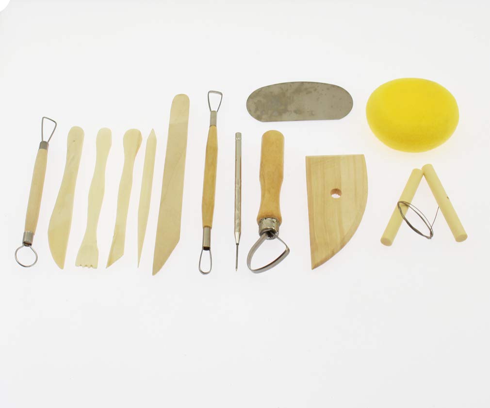 Olive-G 13-Piece Clay Tool Starter Kit for Pottery, Clay, and Crafts