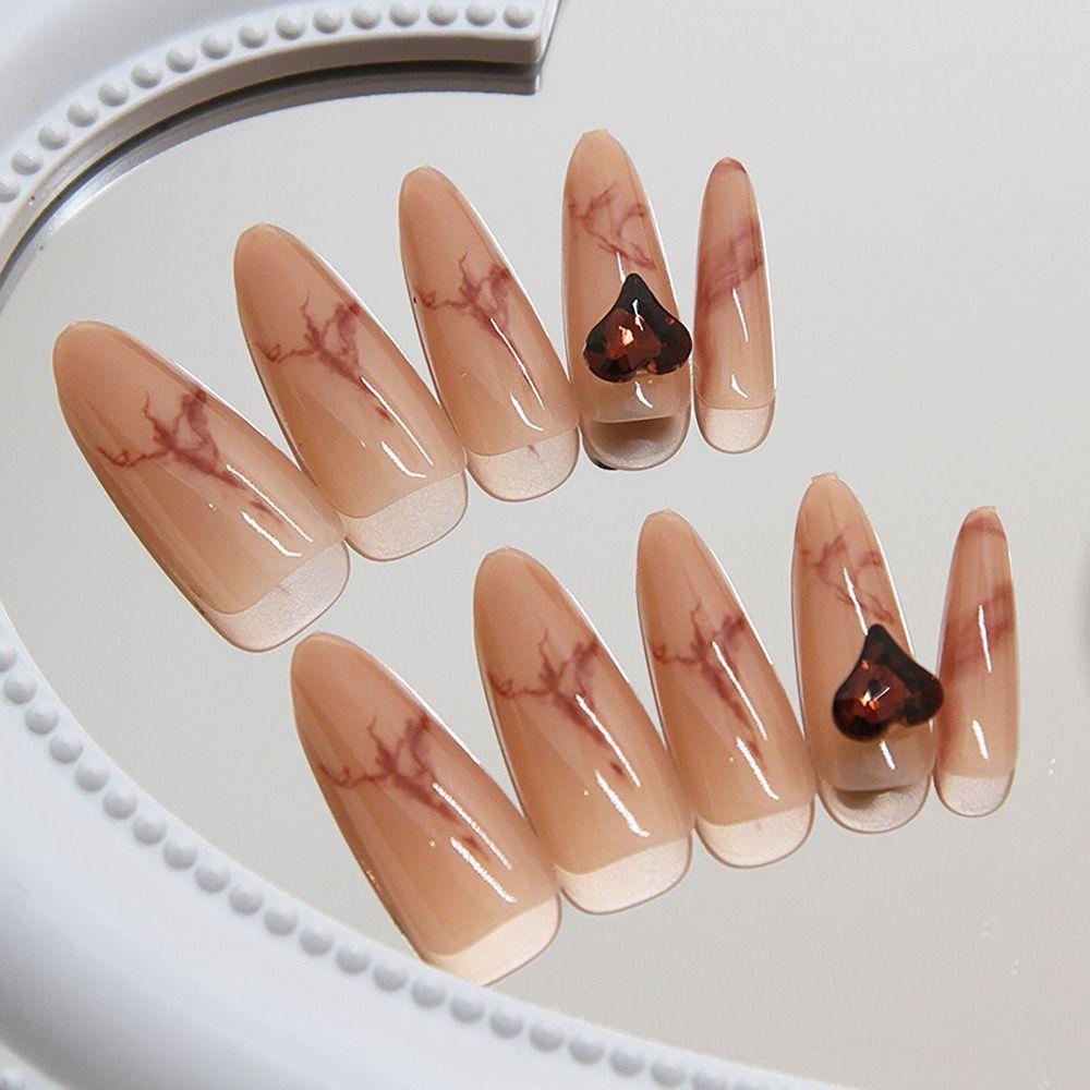 24/30PCS Cat Eye Gradient False Nail Flower Butterfly Love Nail Tips Press on Nails  for Women Girl