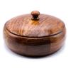 Wood Serving Casseroles Hand Carved Roti Storage Container Chapati Box, Hot Pot, Casserole, Roti Dabba with Lid for Kitchen