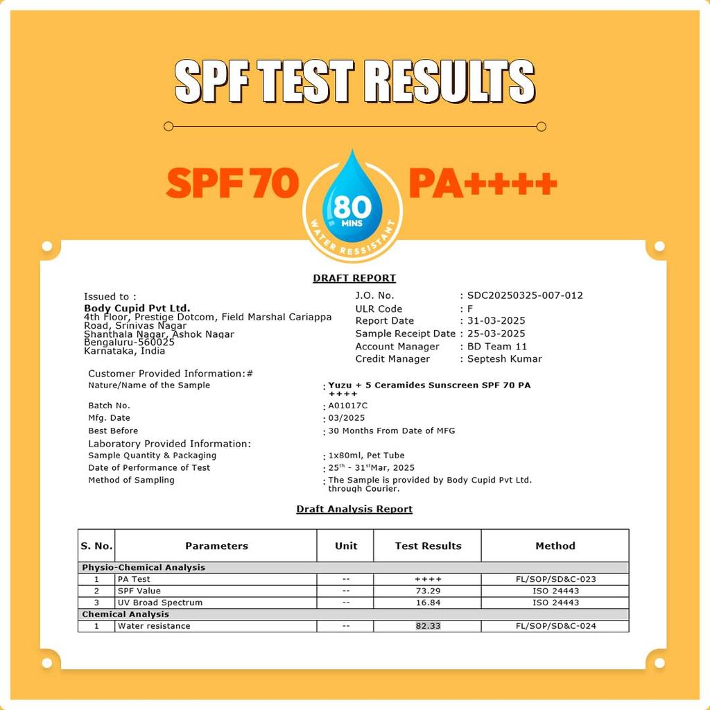 Skin Science Japanese Yuzu + Vitamin C with 5 Ceramides Dewy Bright Sunscreen Gel| SPF 70 PA++++ 500x Vitamin C | 80ml