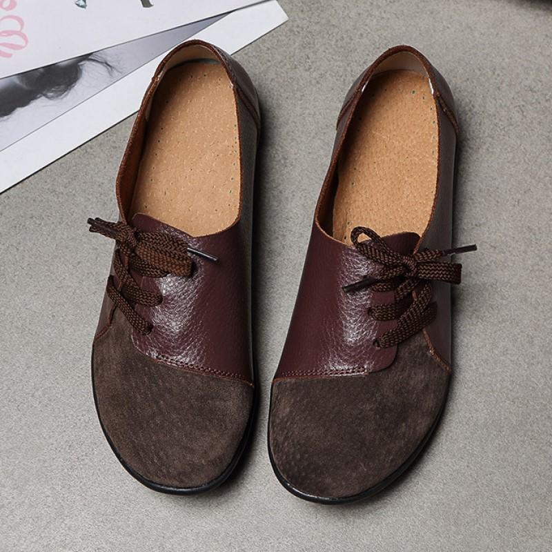 Женская обувь большого размера. Повседневная женская обувь на одинарной платформе. Туфли-бобы с низким верхом и шнуровкой.