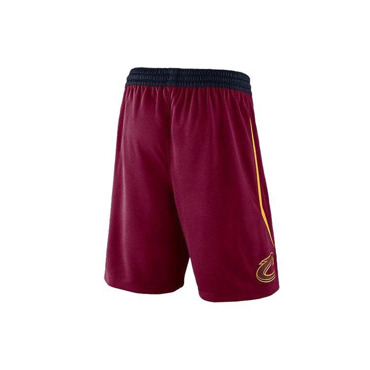 Nike Cleveland Cavaliers Colorblock Polyester Elastic Waist Straight Shorts Men Bottoms Red 866793-677