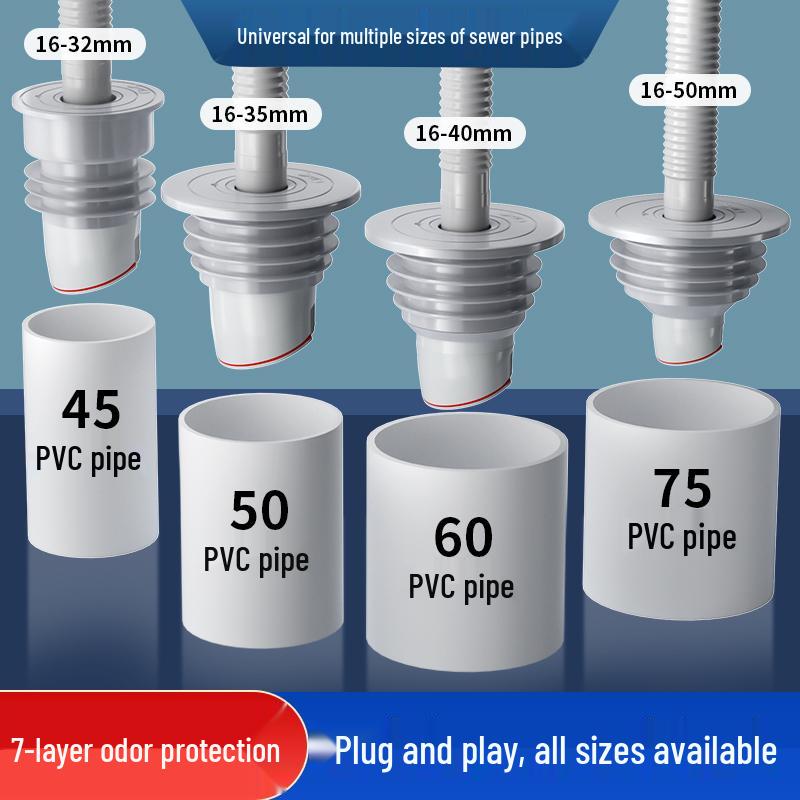 Герметичное силиконовое уплотнение для сливной трубы и крышка, предотвращающая запахи