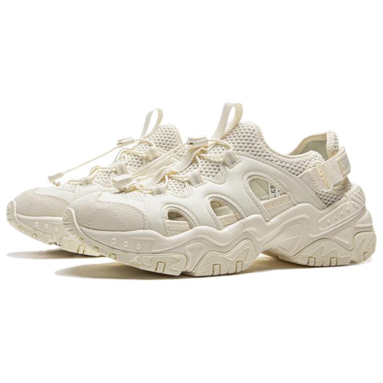 LiNing Классическая Мода Липучка Универсальные Ретро Толстая Подошва Увеличивающие Рост Нескользящие Износостойкие Дышащие Ботинки для Ручья Женская Обувь AGUV020-1