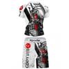 Mens Quick-Dry Compression Athletic Set With Digital Print - 4-Piece Sportswear Gym Running Outdoor Training
