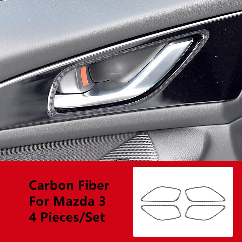 Углеродное волокно автомобильная дверь, панель переключения передач, центральное управление, декоративная крышка, наклейки для салона автомобиля Mazda 3 Axela