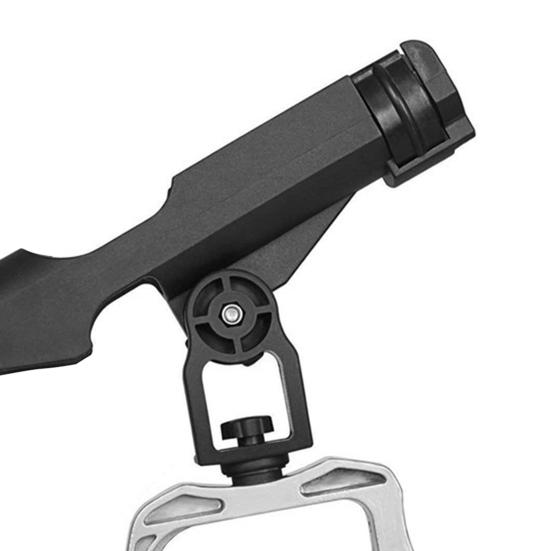 Boat Fishing Rod Holder 360-Degree Adjustable Rod Holder Large Clamp Opening Fishing Rod Racks Mount On Horizontal/Vertical Side Fishing Equipment