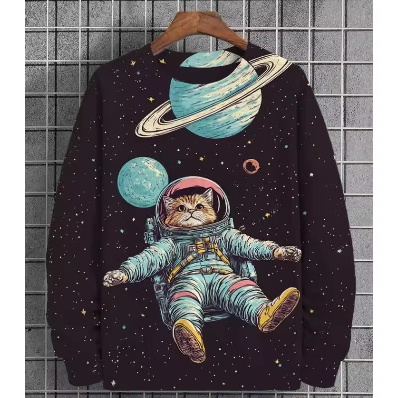 Ladies' Christmas Dwarf Print Hoodie - Casual Pullover Hoodie, Long Sleeve, 100% Polyester Knitted Fabric