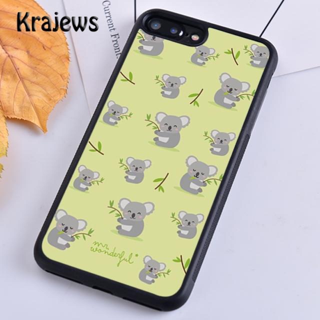 Krajews Милый мультяшный коала Мягкий чехол для телефона для iPhone 14 5 6s 7 8 plus X XR XS 11 12 13 pro max Samsung S21 S22 ultra Plus