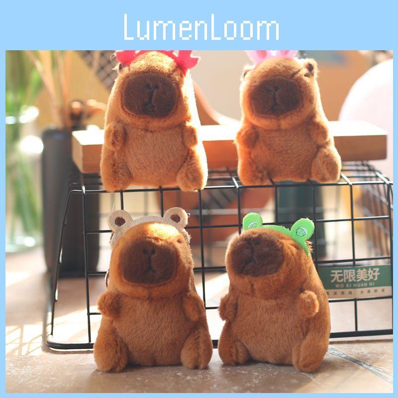 Huggable Capybara Plush Keychain Colorful Soft Stuffed Animal Cute Bag Decoration