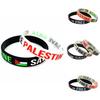 Уникальный силиконовый браслет-браслет Free Palestine, привлекающий внимание, в черно-белом цвете