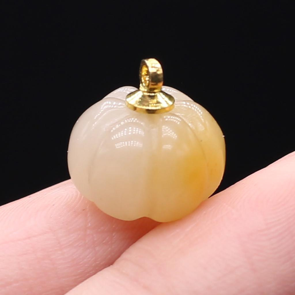 1 шт., подвеска из натурального камня в форме тыквы, кристалл розового кварца, агат, подвески для изготовления ювелирных изделий, аксессуары для ожерелья «сделай сам», 13 × 13 мм