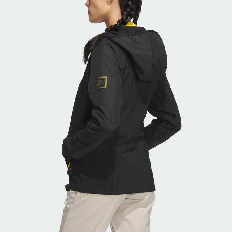 adidas X National Geographic Collaboration Soft Shell Color Block Outdoor Sports Jacket Women Jackets Black IU2687