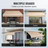 Manual Retractable Awning, 13 x 8 ft Outdoor Patio Awning Retractable Sun Shade, Water-Resistant Polyester Patio Door Window Awning Sunshade Shelter