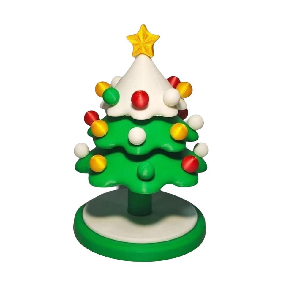 3D Printed Rotating Christmas Tree Colorful Christmas Tree Fidget Toy for Home Decor
