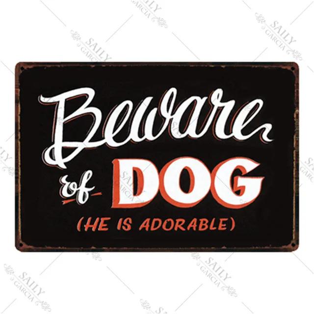 Dog Rules Metal Print Plates Lovely Bulldog Boxer Beagle Great Dane Metal Tin Sign Poster Vintage Pub Bar Sign Man Cave Plaques