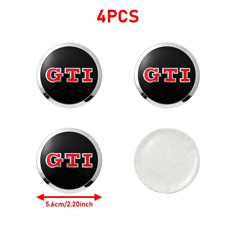VW 4Pcs 56mm 60mm Car Wheel Center Hub Cap Cover Emblem Stickers For Volkswagen VW GTI Polo Golf Passat Tiguan Arteon Touareg Caddy