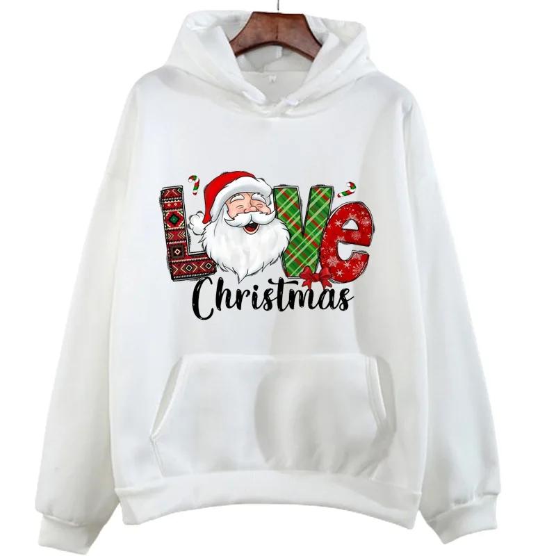 Pattern Hoodie Christmas Printed Fashion Sweatshirt Hip Hop Casual Unisex Autumn Winter Fleece Streetwear Tops Male Sudaderas